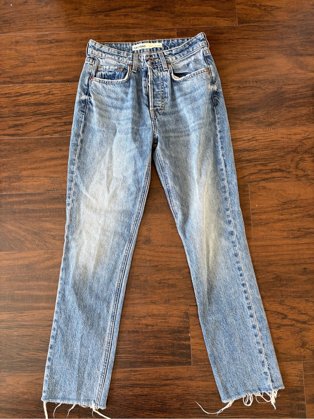 GRLFRND Jeans The Karolina High rise straight crop size 24